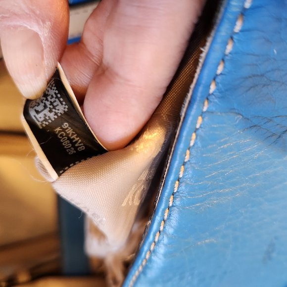 Michael Kors Blue Leather Shoulder Bag Purse - Picture 12 of 12